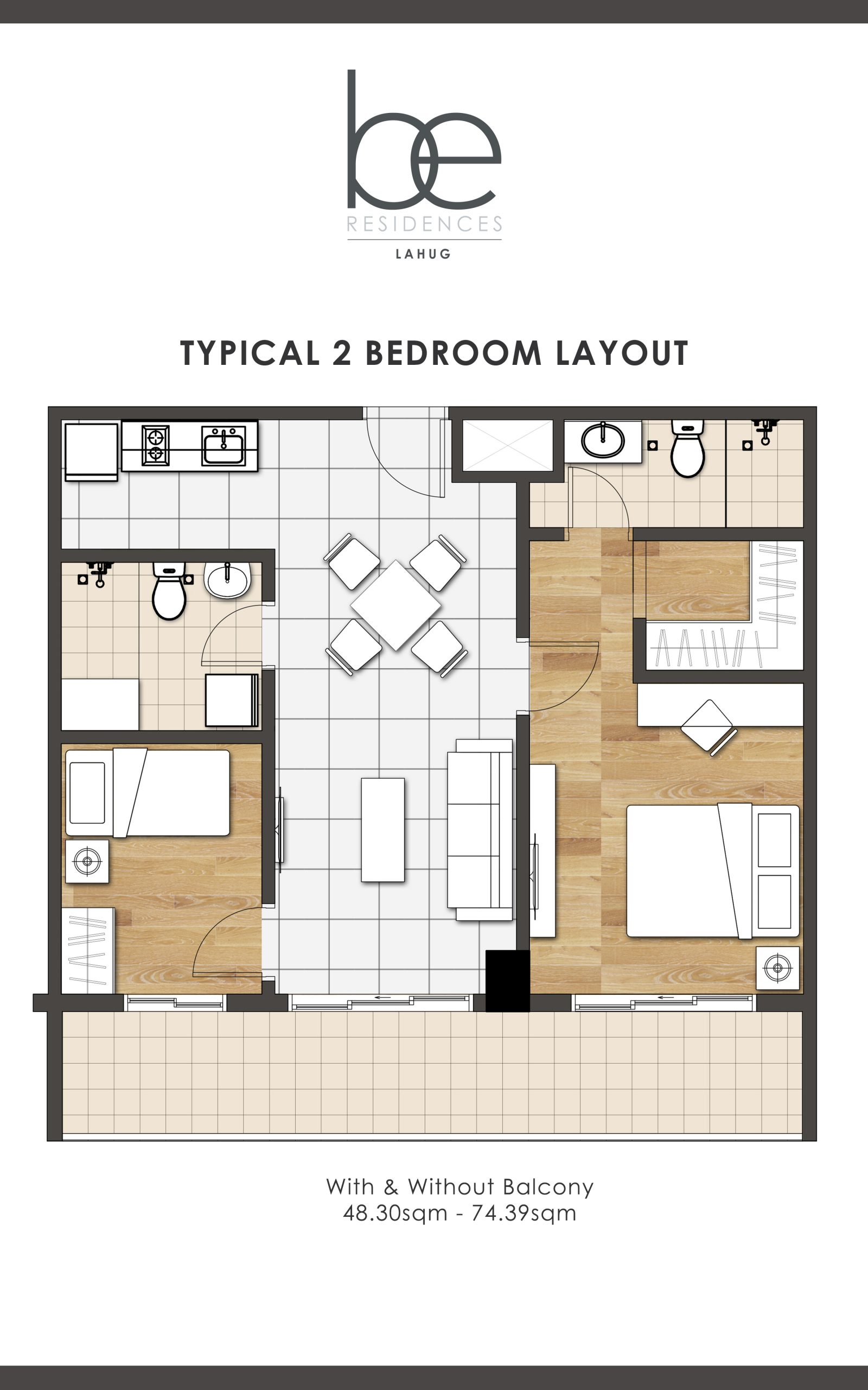 2 BEDROOM UNIT LAYOUT